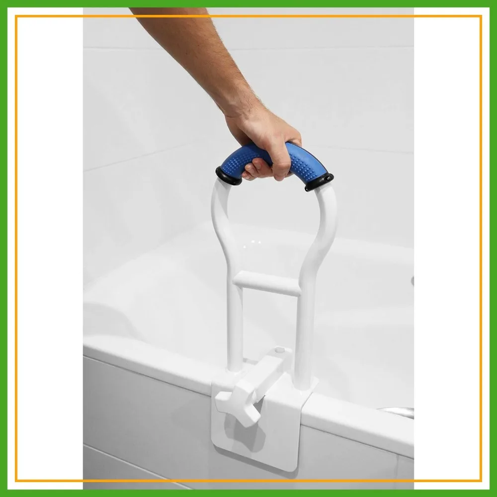 

Bathtub Safety Rail, Padded Non-Slip Grip, Adjustable Grab Bar for Side of Tub, Fits Over 3.15 Inch Tub Walls, Blue