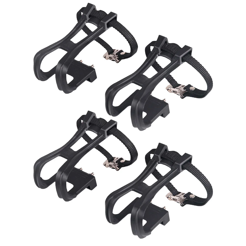 

2 Pairs Plastic Pedal Clips Straps for Bicycle Cycling Bike Riding Accessories Long Lasting Fits Most Bikes Dog