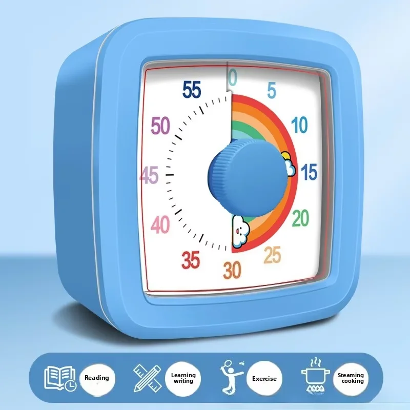NONE Visueller Timer mit Nachtlicht, Schul-Minute, 60 Minuten Countdown-Timer für Kinder und Erwachsene, Pomodoro Stoppuhr 6