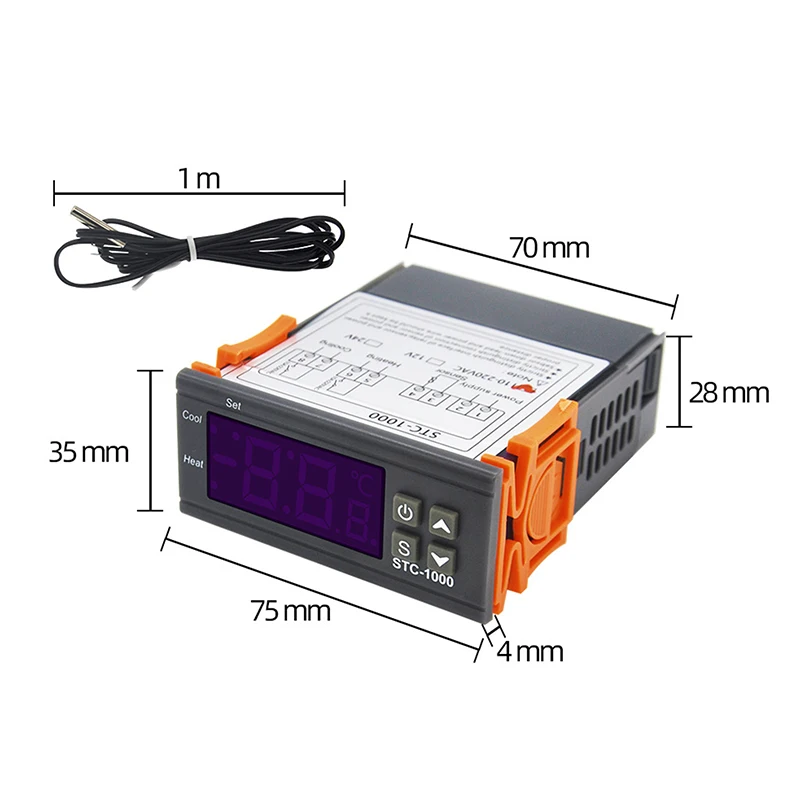 Temperature Controller STC 1000 Aquarium Incubation Electronic Digital Display Microcomputer Temperature Controller Switch