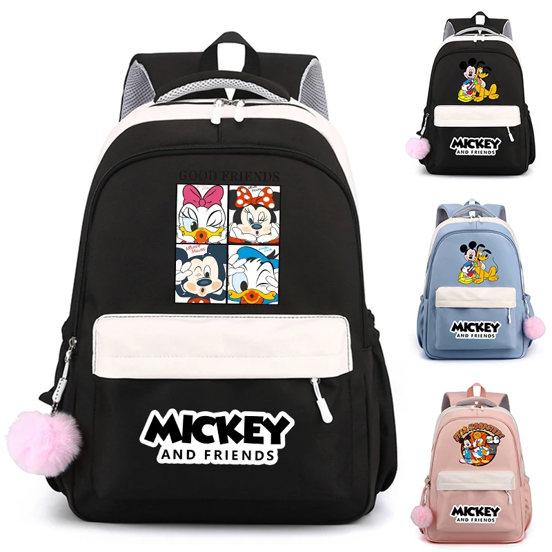 Disney Mickey Minnie Donald Duck Backpack Printed Bookbag Travel Bag Boy Birthday Gift Rucksack Student Teenager Kid Knapsack