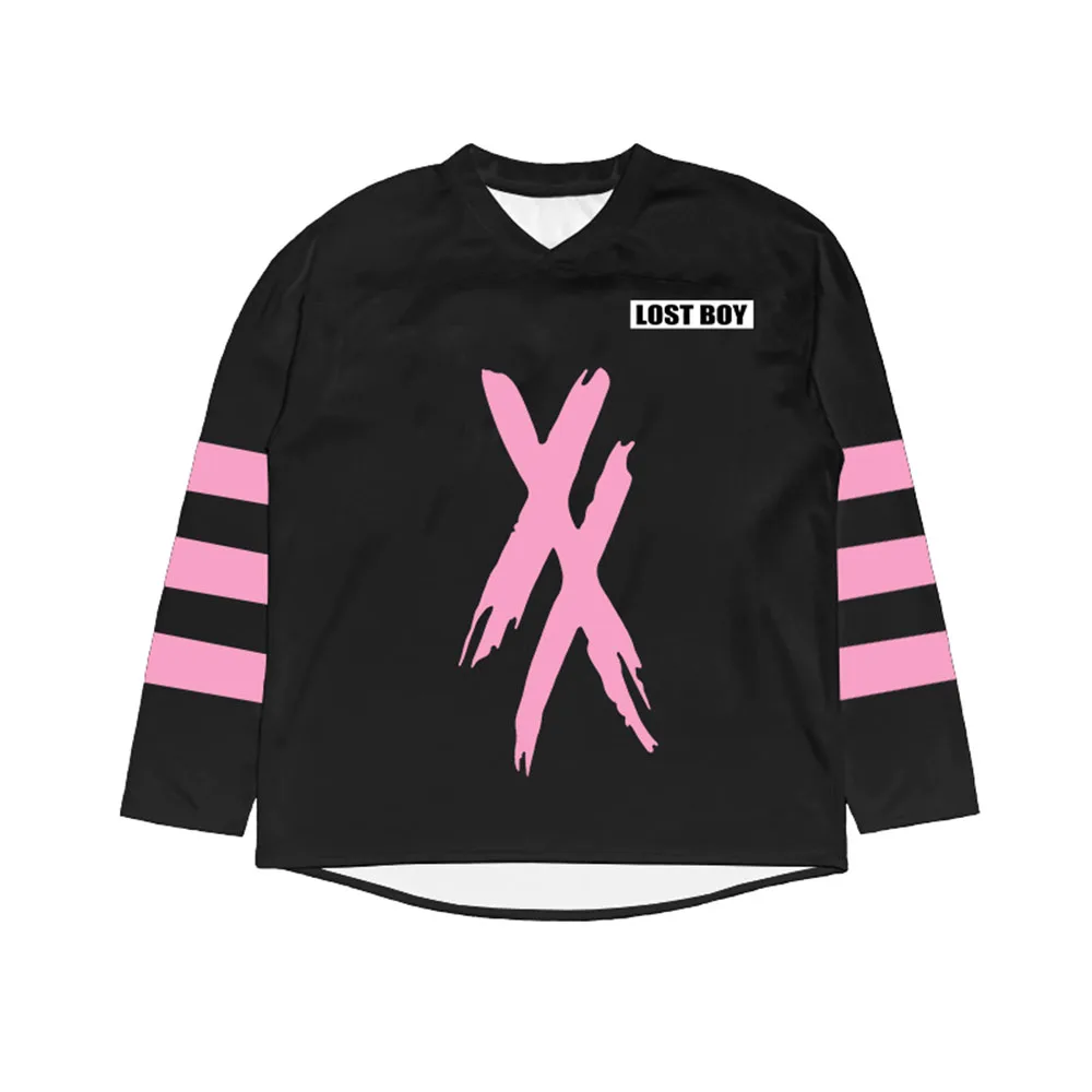 Lost Boy Machine Gun Kelly MGK Football Tee Jersey V-neck Summer Short Sleeve Male T-shirt Graphic Print Merch Casual Unisex Top