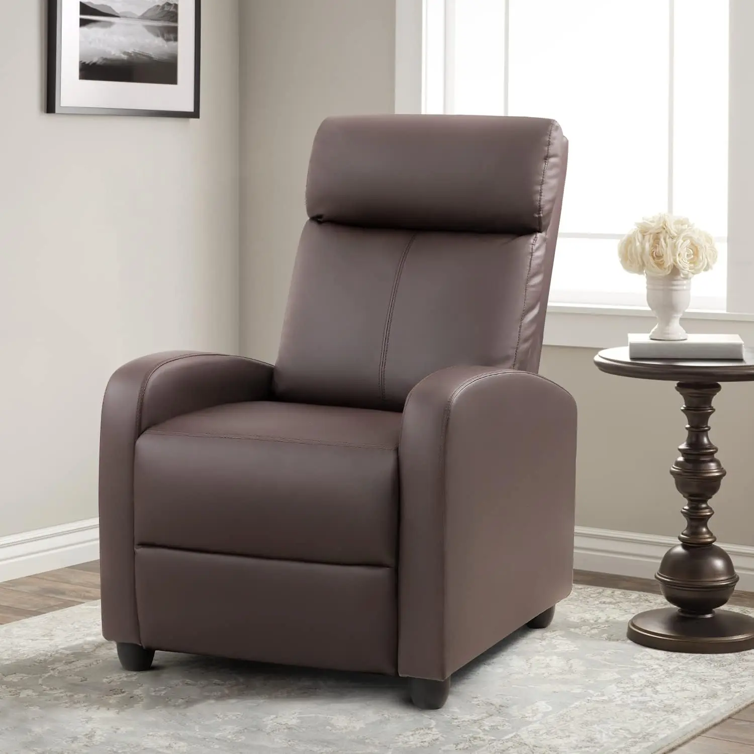 

Massage Recliner Chair for Living Room Adjustable PU Leather Reclining Chair Home Theater Seating Modern