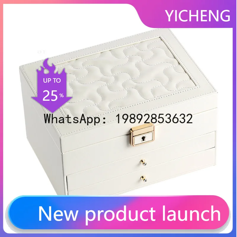 

Lyy jewelry box - large, luxurious, and high-end multi-layer jewelry organizer with large capacity for necklaces, jewelry,