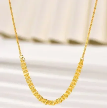 

18K gold phoenix-tail necklace for women trendy jewelry wedding jewley au 750 necklaces45cm