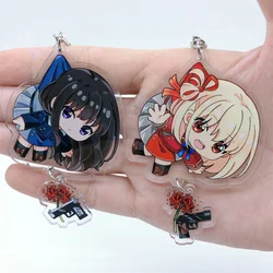 Cartoons Lycoris Chisato Nishikigi Takina Inoue Anime Keychain Badge Accessories Acrylic Key Chain Christmas Gifts