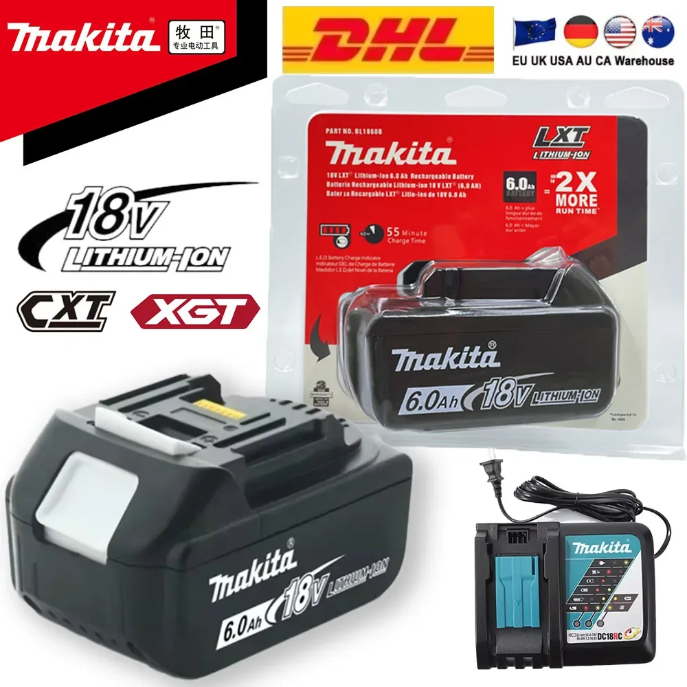 

100% Original Makita 18V 6.0Ah Rechargeable Battery ,For Makita BL1830B BL1840 BL1840B BL1850 BL1850B Power Tools Battery