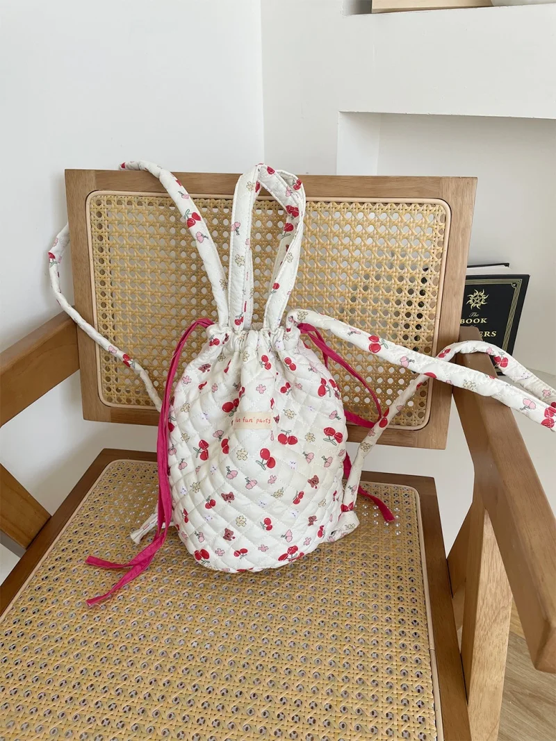 1 حقيبة صغيرة مبطنة بالزهور الطازجة متعددة الوظائف حقيبة ظهر محمولة حقيبة تخزين لطيفة #5