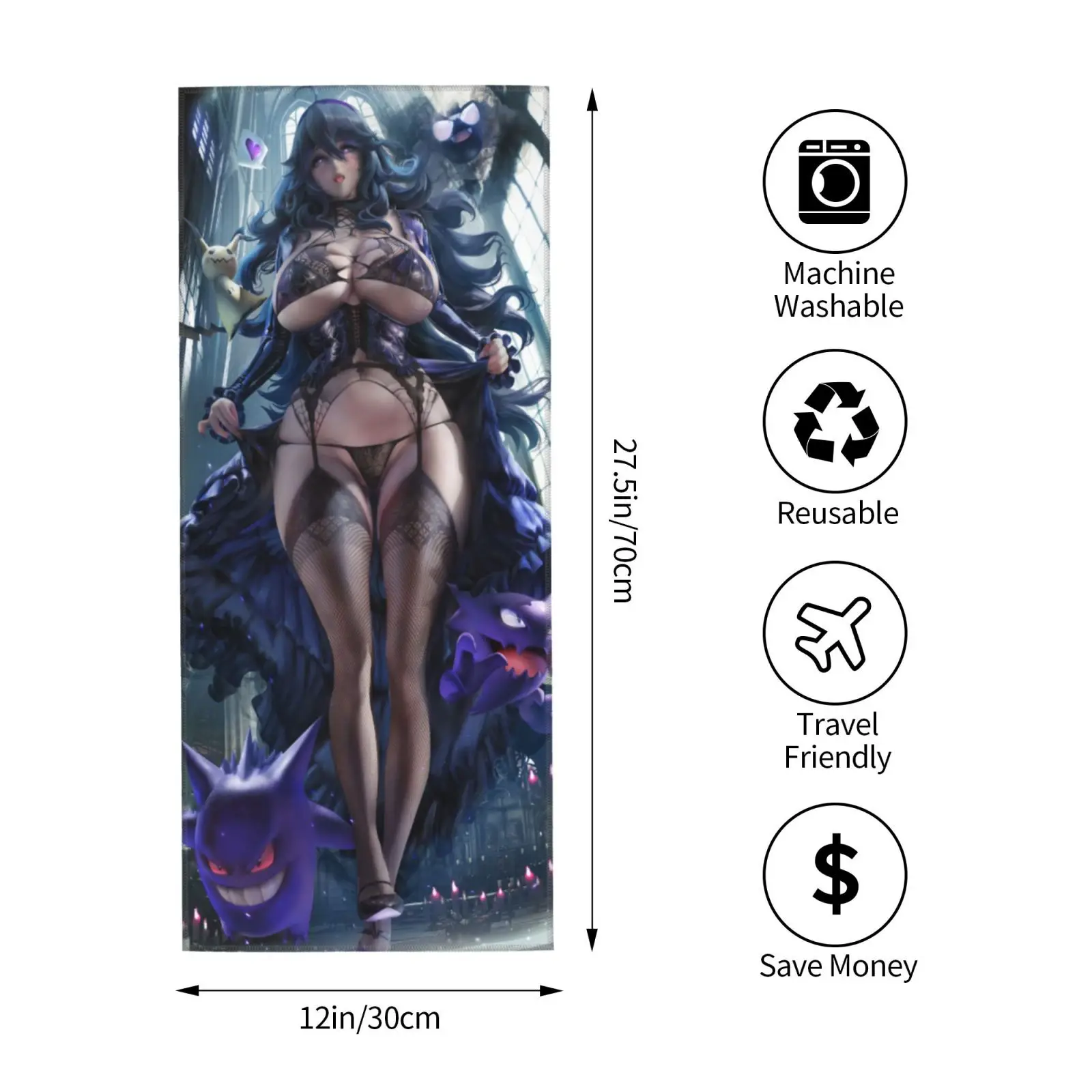 Sexy Hentai Anime Towel 3D Video Game Naked GIrl Manga Poster Microfiber Bath Towel Sexi Women R18 Comic HD Print Face Washcloth