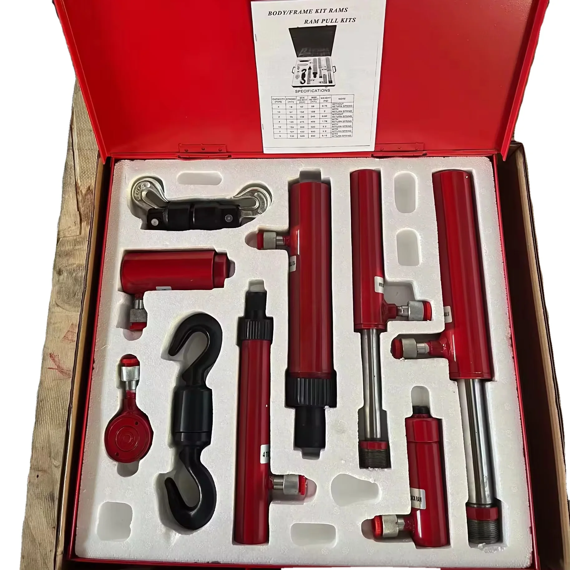 Заводской гидравлический выдвижной баран от 2 до 10 тонн, автомобильный выдвижной баран, комплект из 7 предметов
