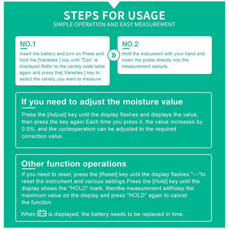 XFDZ-ポータブル干し草水分計、穀物わら、ふすま、Leymus Chinensis、皇帝竹草繊維含有量検査ツール用