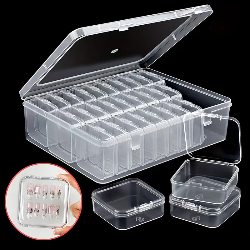 Nail Art Storage Box Set With Lid Dust-proof Sealed Organizer For False Nails Organizer Accessories For Home