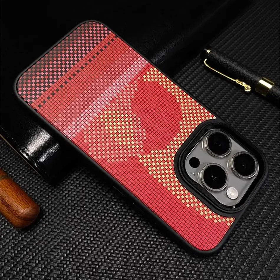 Mganetic Cloud Carbon Fibre Wireless Charge For Magsafe Case For iPhone 15 14 13 16 Pro Max Shockproof Bumper Hit Color Cover