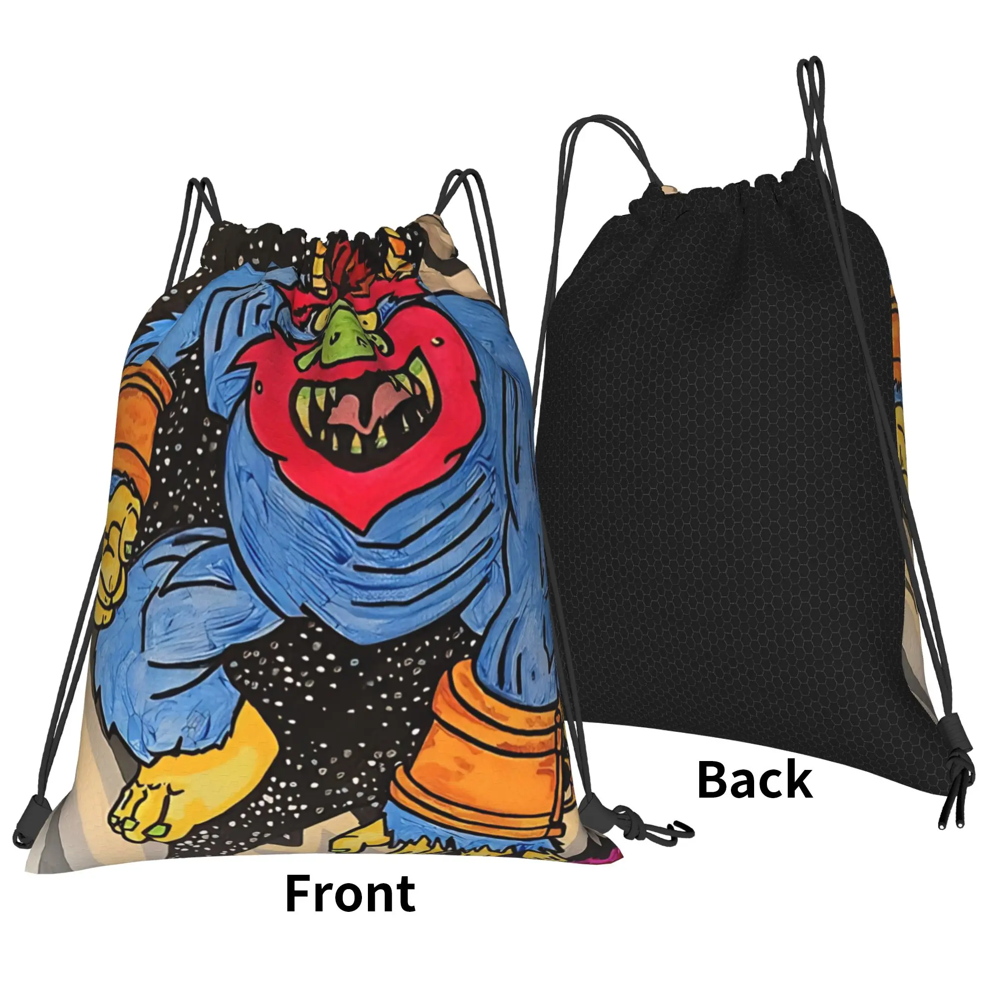 My Pet Monster Retro 80s Monster Art Portable Travel Riding Gym Drawstring Storage Sporty Backpacks