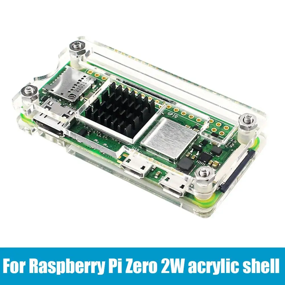 Raspberry pi zero 2 w caixa acrílica concha transparente opcional dissipador de calor de resfriamento passivo para raspberry pi zero 2 w u6f1