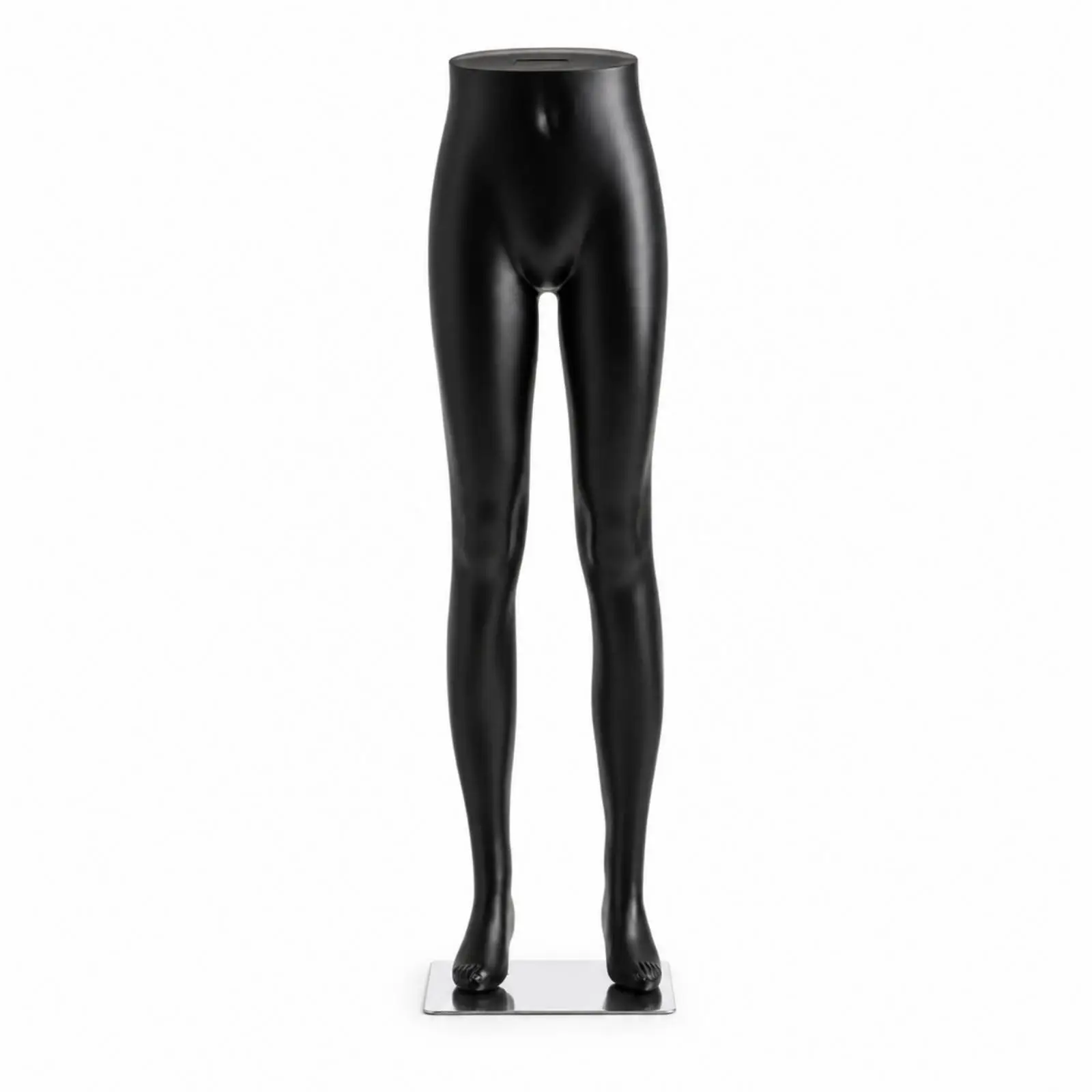 Sturdy Female Leg Mannequin Display Stand for Hosiery Trousers Boutique Visual Merchandising Polyethylene Metal Base