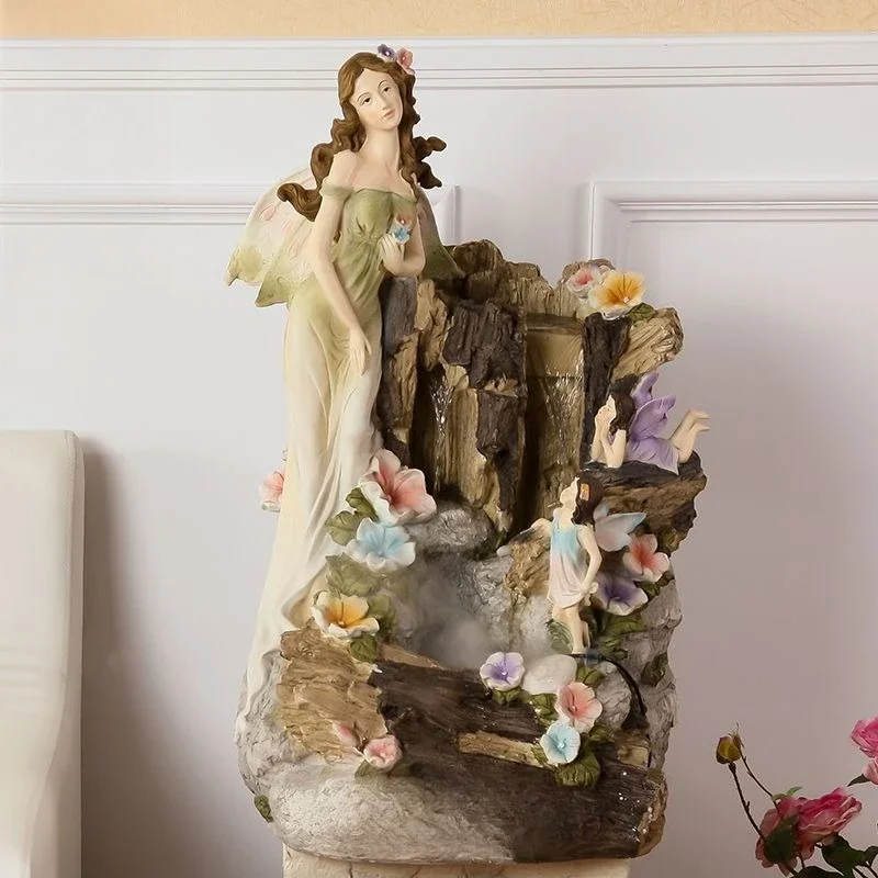 Rockery figure flowing water fountain living room ornament large floor home decoration