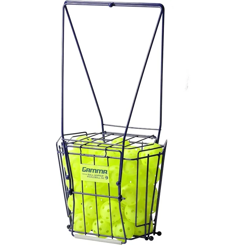 Ball Hopper Pickleball 50 - Pickleball Picker Upper with Unique Basket Shape, Reinforced Side Welds, 50-Ball Capacity, Carbon