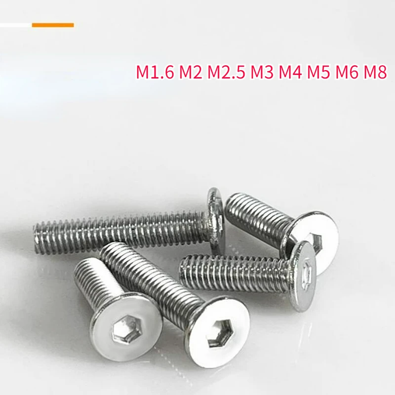 CM M1.6 M2 M2.5 M3 M4 M5 M6 M8 A2 304 Stainless Steel Hex  Socket Ultra Thin Super Flat Wafer Head Screw Bolt length:2mm-45mm image 2