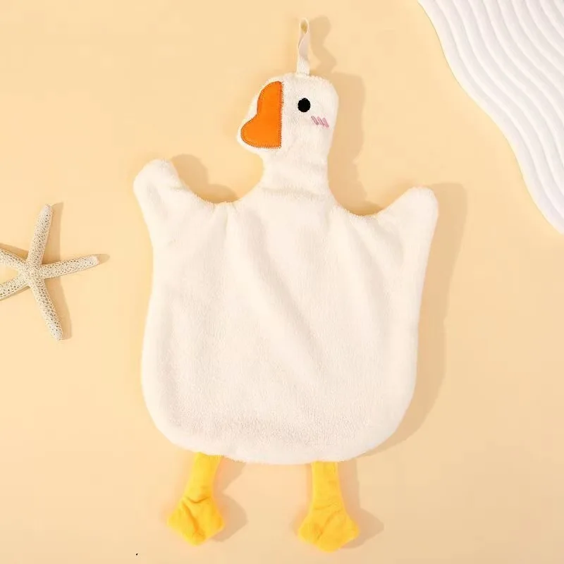 Cartoon Goose Hand Towel for Kitchen Bathroom & Toilet Super Absorbent Quick Dry Hanging Type Hardwearing