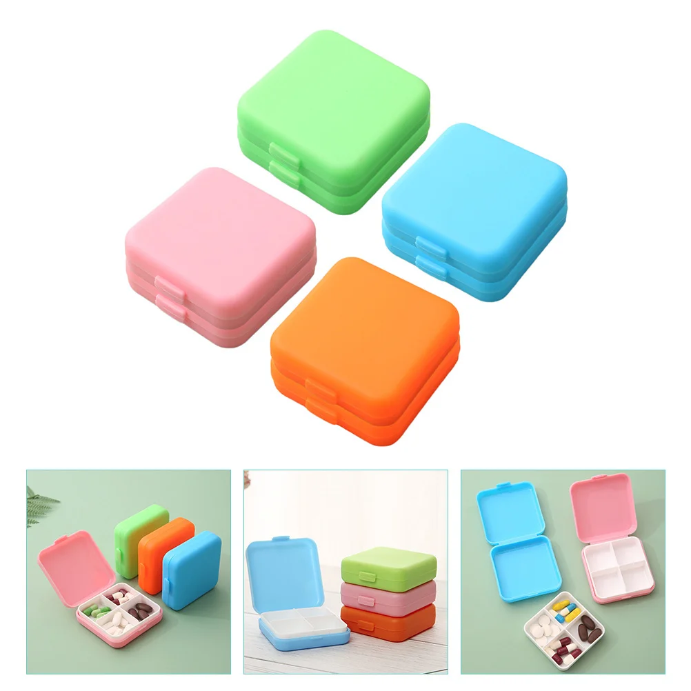 

8 шт., небольшой органайзер для лекарств, дорожный держатель для хранения, контейнер, портативная коробка для таблеток, сетчатый дизайн, прочный, для здравоохранения