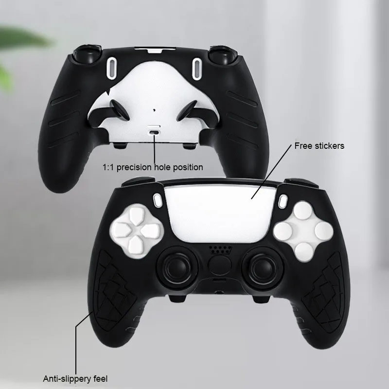 Für ps5 elite controller abdeckung fall rutsch feste griff hülle verdickte silikon schutzhülle für ps5 elite mit kappe