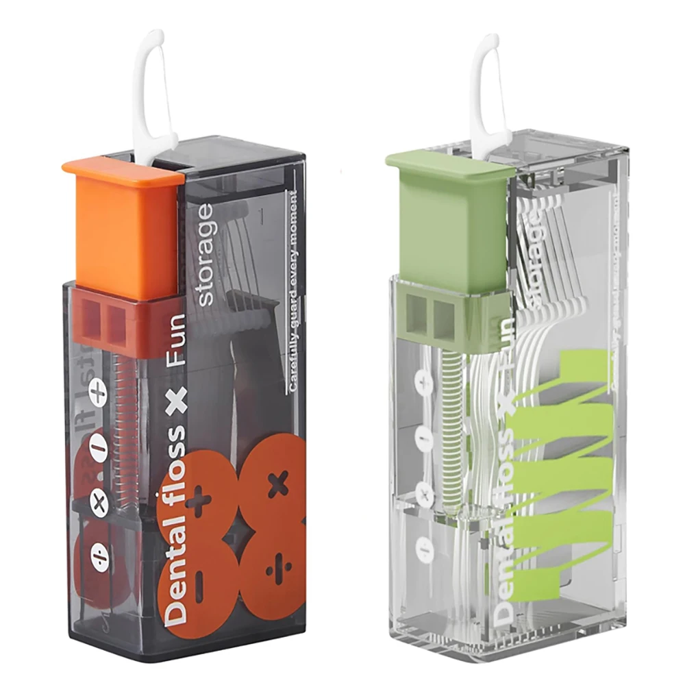 

Automatic Dental Floss Ejectable Storage Box Portable Floss Dispenser With 10Pcs Floss Oral Hygiene Care Disposable Floss Sticks