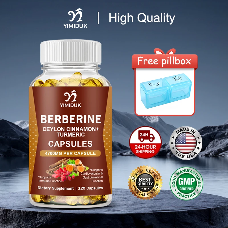 

Berberine Capsules, Supports Heart Health, Glucose Metabolism, Cholesterol & Blood Sugar Levels in a Normal Range, Men and Women