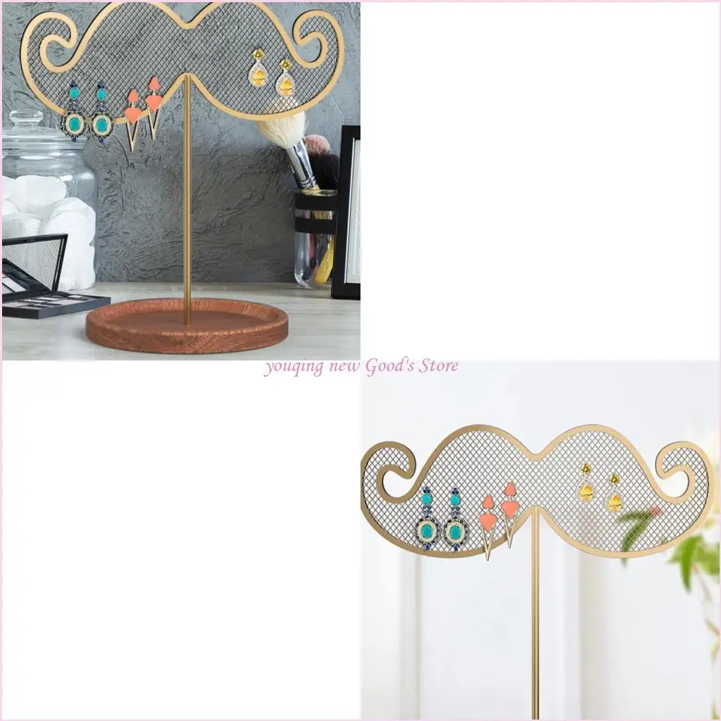 

57QA Beard Earring Display Rack Jewelry for T Bar Stand Hanging Holder Net Hange