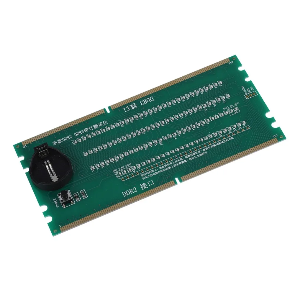 Tarjeta de prueba con luz LED DDR2 DDR3, tarjeta de prueba portátil de alta dureza, dos en uno, tarjeta de prueba multifuncional para placa base de escritorio