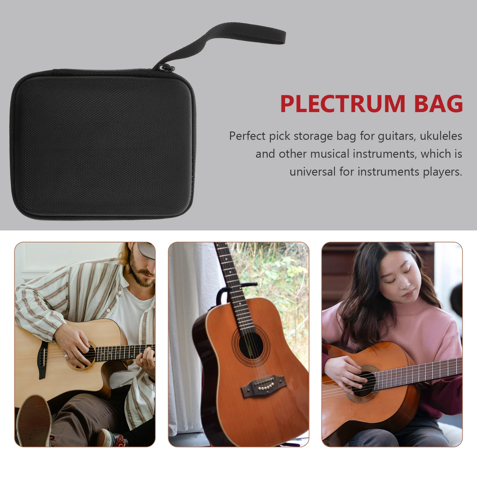 

Guitar Pick Bag Carrying Case Picks Bags Holder High Capacity Plectrum Organizer Storage Black for