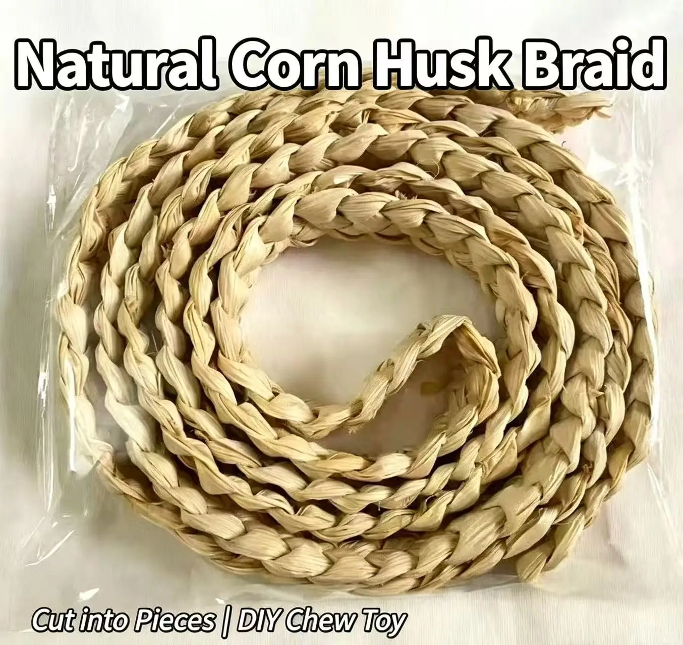 Corn‑Husk Parrot Chewing Toy, Comes With Accessory Kit, Freely DIY Bird Molar Toy, Suitable for All Kinds of Parrots, Rabbits
