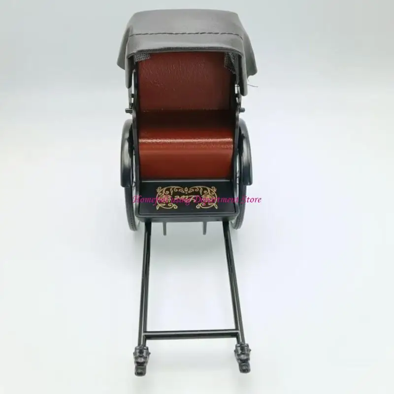 Vintage Jinrikisha Rickshaw Metal Model Collectible Tricycle Replicas For Bookshelves Display Unique Gift For Adults