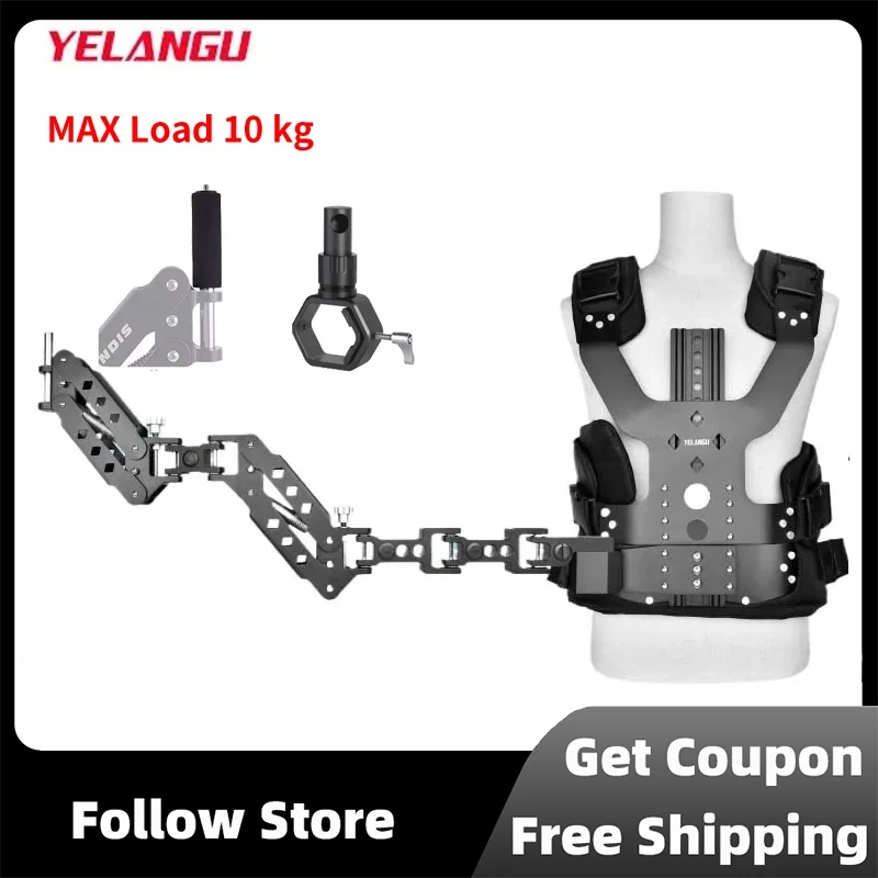 

YELANGU Steadycam B400 Professional Aluminium Alloy Double Arm Shock Absorber Vest Set Max Loading weight 10kg For Camera