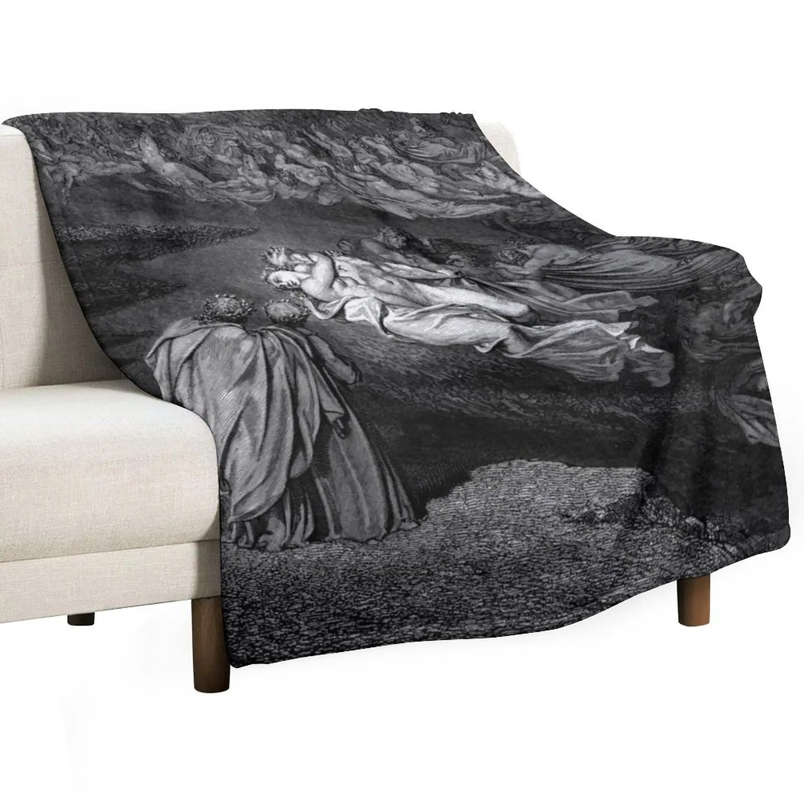 High Res Gustave Doré Forbidden Love 1860 Throw Blanket Multi-Purpose Cute Plaid Polar Blankets