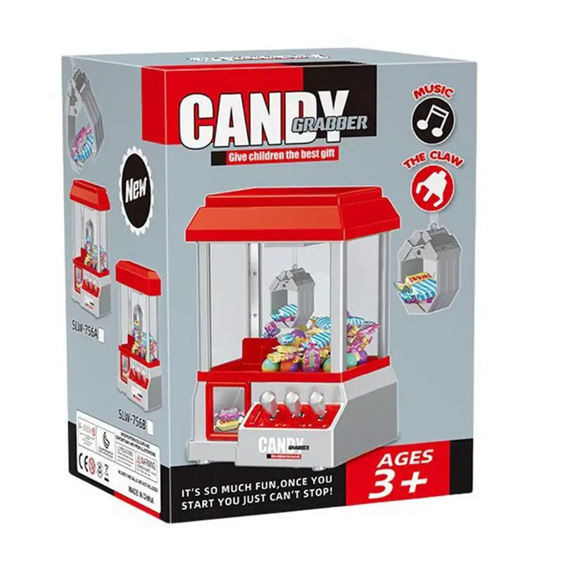 Claw Machine Electronic Arcade Claw Machine Candy Machine Retro Carnival Music And 24 Game Coins Birthday Gift Game Candy Toys