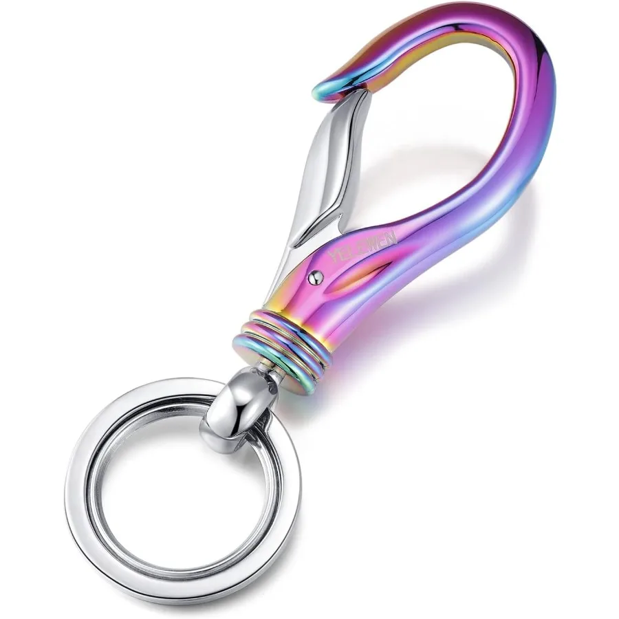 سيارة المفاتيح حلقة تسلق كليب مع 2 حلقات المفاتيح السنانير حامل Pue حزام سلسلة مفاتيح كيرينغ الثقيلة هدية للرجال والنساء