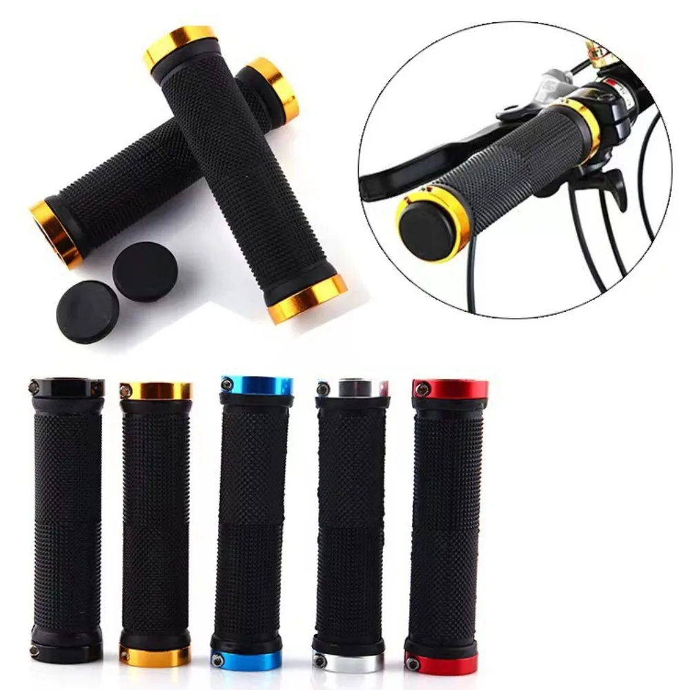 Aluminum Alloy Bicycle Grips Non-slip Bilateral Lock Bicycle Handlebar Grips Bike Accessories Shockproof Handle Bar Grips