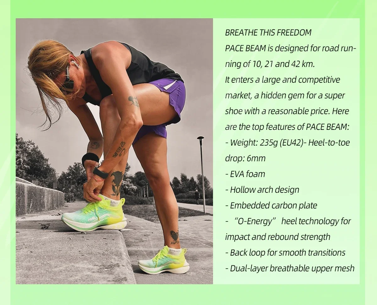 ONEMIX 2026 Pace Beam Marathon Running Shoes for Men Anti-slip Ultra-light Rebound Athletic Carbon Plate Sport Shoes Sneakers