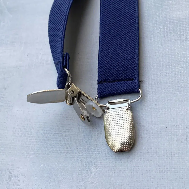 حمالات رجالية بلون سادة مع 4 حمالات مرنة على شكل حرف X من الخلف مع 4 حمالات قابلة للتعديل شديدة التحمل #5