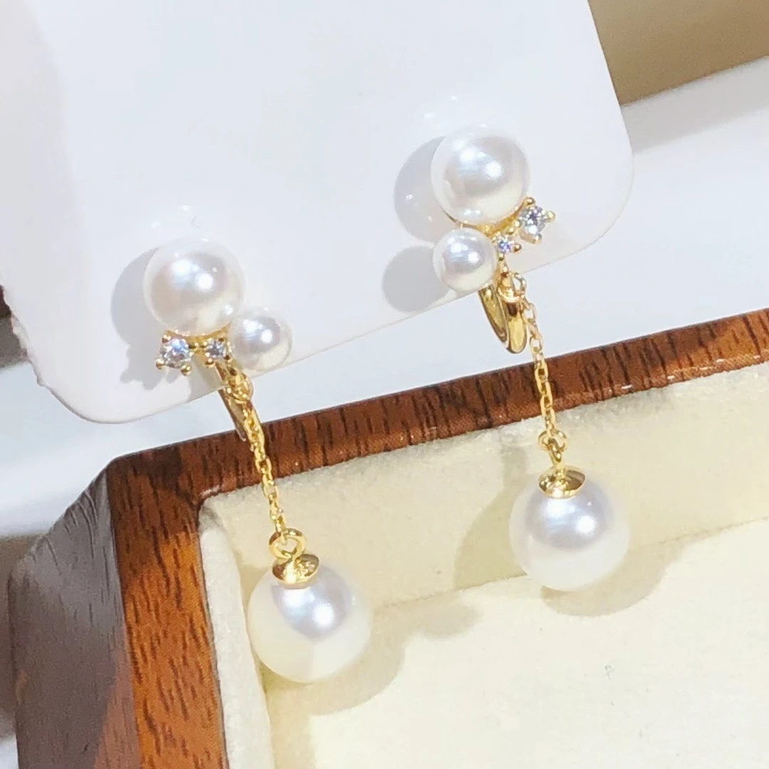 

Оптовая продажа, серьги из стерлингового серебра 925 пробы, зажим для крепления, фурнитура, базовые монтажные детали, аксессуар для жемчуга 9-12 мм, 5 пар/лот