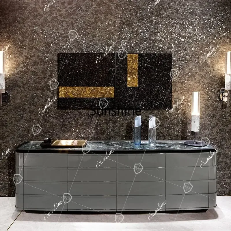 Italian light luxury dining side cabinet post-modern locker  FT