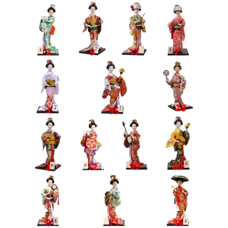 

92MF Beautifully Craft 30cm/11.81inch Japanese Kimono Dolls Geisha Dolls Perfect for Home Decoration or as Collectors Item