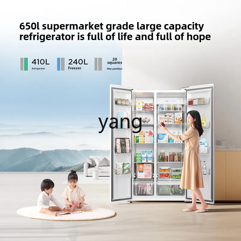 LMM650 litri di conversione di frequenza folio bianco di grande capacità, doppia porta, efficienza energetica di prima classe e risparmio energetico