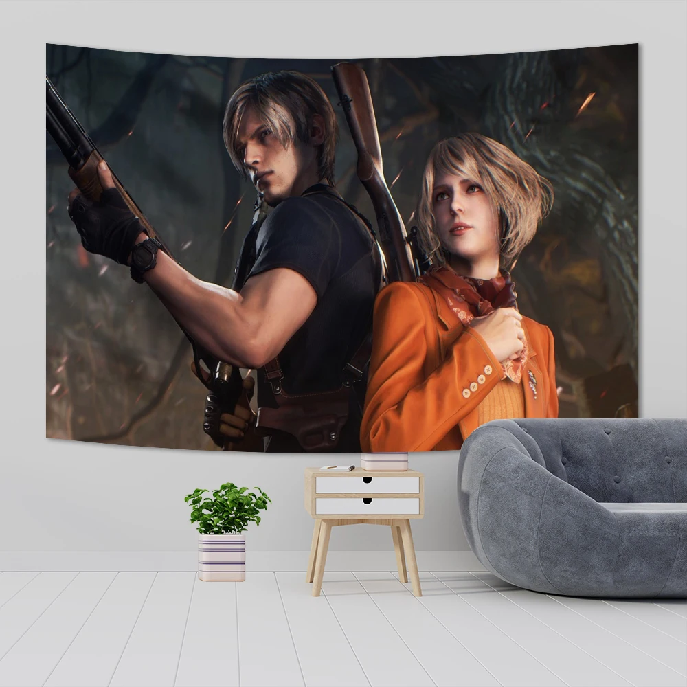 Game R-Resident Leon kennedy Evil Printed Large Wall Tapestry Indian Buddha Wall Decoration Witchcraft Bohemian Hippie Wall Art