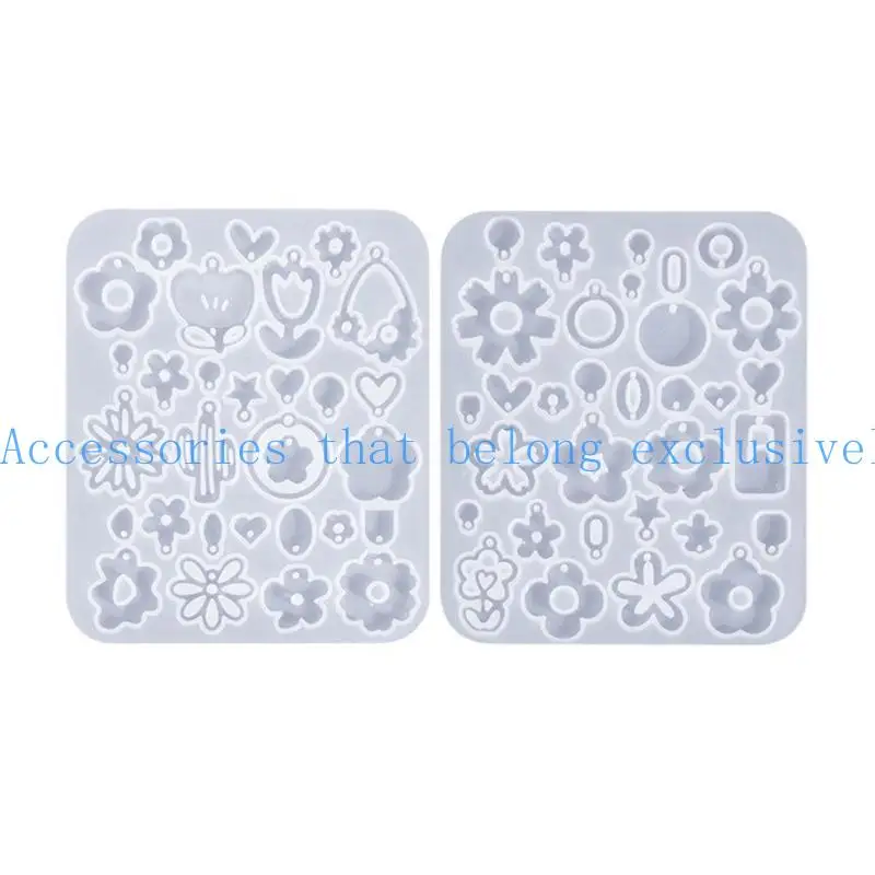 

652F Flexible Silicone Tools/Flower Shaped Earrings Molds Convenient Ear Rings Pendant Epoxy Mould Jewelry Crafting Supplies