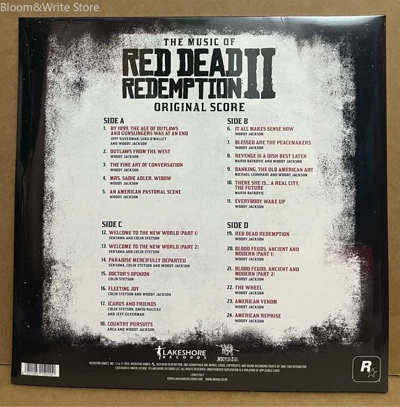 Classic Western Cowboy Game Red Dead Redemption 2 Clear Vinyl 2LP Record, 33 RPM Fan Music Gifts view 5
