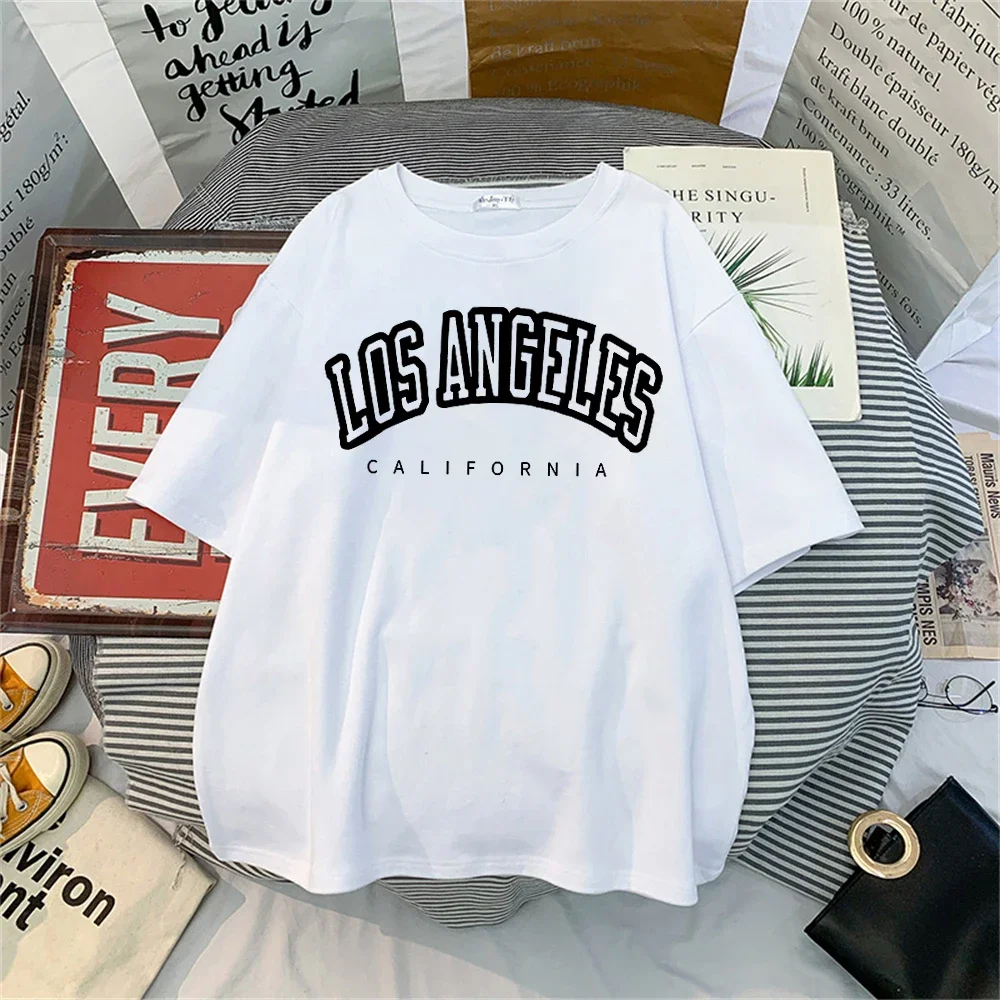 تيشيرت نسائي مطبوع بسيط ، تيشيرتات بأكمام قصيرة ، أسود وأبيض ، رسالة نيويورك الجديدة ، ملابس نسائية ، موضة السيدات ، ملابس صيفية