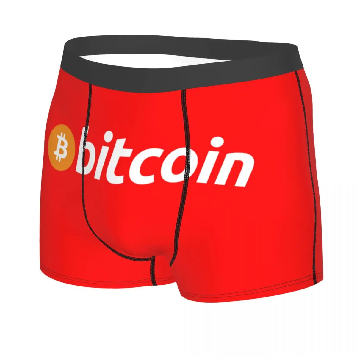 Bitcoin personalizzato La biancheria intima originale da uomo Stretch BTC Crypto Coins Boxer Slip Pantaloncini Mutandine Mutande morbide per Homme