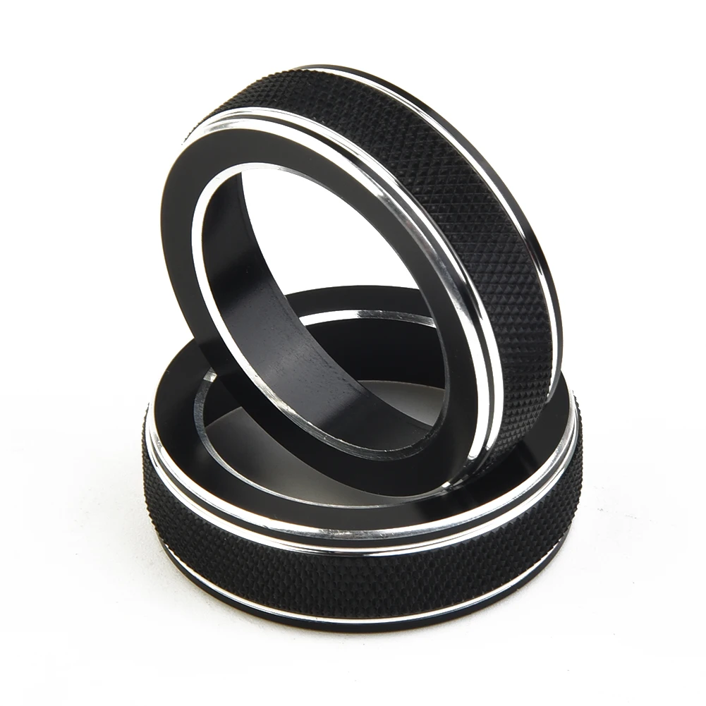 Aluminum Alloy Volume Knob Ring Cover Compatible with For Jeep For Grand For Cherokee (14 19) Set of Two Pieces